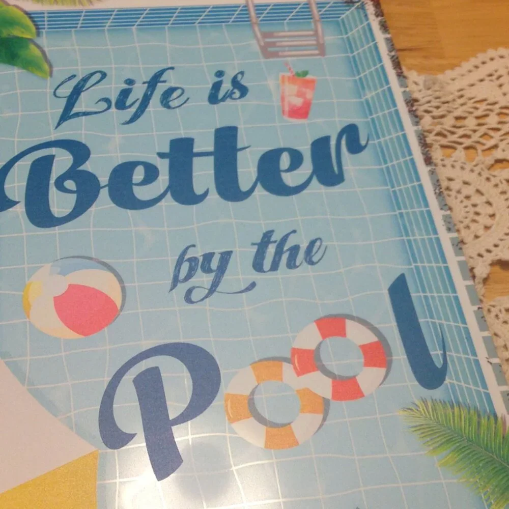 Pool Party, life is better,  thin metal sign, new